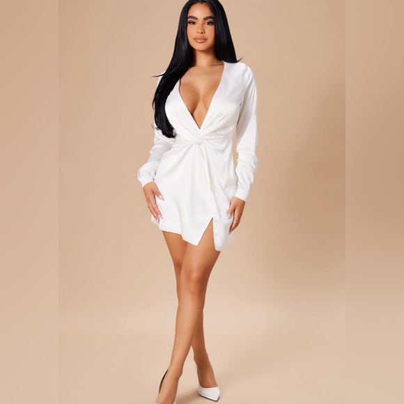 Fashion Nova Sugar Free Pearl color Mini Dress Sz. L - Picture 3 of 14